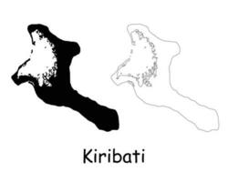 Kiribati Map. Kiribati Black silhouette and outline map isolated on white background. Kiritimati Island Territory Border Boundary Line Icon Sign Symbol Clipart EPS Vector