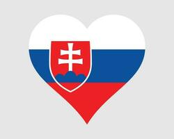 Slovakia Heart Flag. Slovak Love Shape Country Nation National Flag. Slovak Republic Banner Icon Sign Symbol. EPS Vector Illustration.