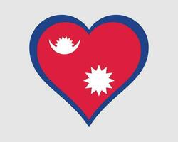 Nepal corazón bandera. nepalí nepalés amor forma país nación nacional bandera. federal democrático república de Nepal bandera icono firmar símbolo. eps vector ilustración.