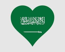 Saudi Arabia Heart Flag. Saudi Arabian Love Shape Country Nation National Flag. Kingdom of Saudi Arabia Banner Icon Sign Symbol. EPS Vector Illustration.