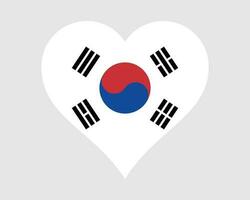 South Korea Heart Flag. Korean Love Shape Country Nation National Flag. Republic of Korea Banner Icon Sign Symbol. EPS Vector Illustration.