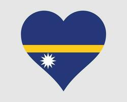 Nauru Heart Flag. Nauruan Love Shape Country Nation National Flag. Republic of Nauru Banner Icon Sign Symbol. EPS Vector Illustration.