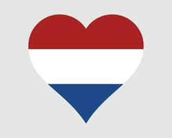 Netherlands Heart Flag. Dutch Love Shape Country Nation National Flag. Nederland Holland Banner Icon Sign Symbol. EPS Vector Illustration.