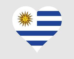 Uruguay Heart Flag. Uruguayan Love Shape Country Nation National Flag. Oriental Republic of Uruguay Banner Icon Sign Symbol. EPS Vector Illustration.