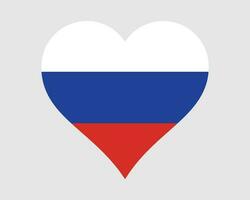 Russia Heart Flag. Russian Love Shape Country Nation National Flag. Russian Federation Banner Icon Sign Symbol. EPS Vector Illustration.