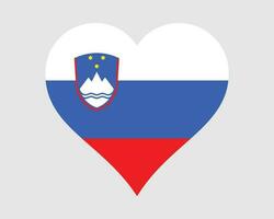Slovenia Heart Flag. Slovene Slovenian Love Shape Country Nation National Flag. Republic of Slovenia Banner Icon Sign Symbol. EPS Vector Illustration.