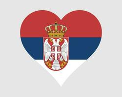 Serbia Heart Flag. Serbian Love Shape Country Nation National Flag. Republic of Serbia Banner Icon Sign Symbol. EPS Vector Illustration.