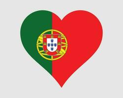 Portugal Heart Flag. Portuguese Love Shape Country Nation National Flag. Portuguese Republic Banner Icon Sign Symbol. EPS Vector Illustration.