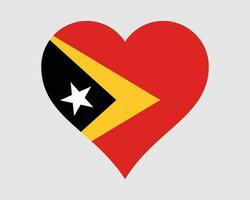 East Timor Heart Flag. Timor Leste Love Shape Country Nation National Flag. Democratic Republic of Timor-Leste Banner Icon Sign Symbol. EPS Vector Illustration.