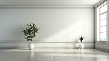 minimalist white interior background, real photography smooth lighting AI generative photo