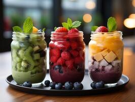 photography of bowl smoothies in cafe made with photo