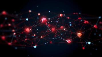 technology futuristic Network connection concept with connecting glowing dots and lines circuit background . photo