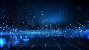 technology futuristic Network connection concept with connecting glowing dots and lines circuit background . photo