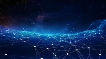 technology futuristic Network connection concept with connecting glowing dots and lines circuit background . photo