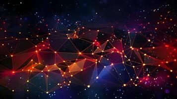technology futuristic Network connection concept with connecting glowing dots and lines circuit background . photo