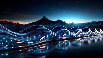 technology futuristic Network connection concept with connecting glowing dots and lines circuit background . photo