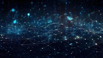 technology futuristic Network connection concept with connecting glowing dots and lines circuit background . photo