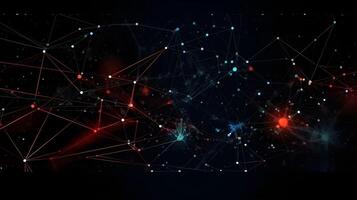 technology futuristic Network connection concept with connecting glowing dots and lines circuit background . photo