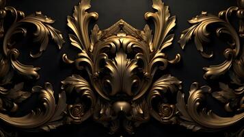 black luxury abstract background with lines and waves golden elegant texture backdrop . photo