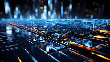 technology futuristic Network connection concept with connecting glowing dots and lines circuit background . photo