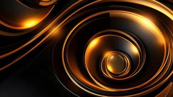 black luxury abstract background with lines and waves golden elegant texture backdrop . photo