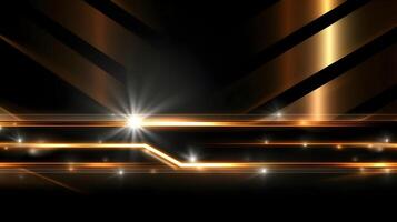black luxury abstract background with lines and waves golden elegant texture backdrop . photo