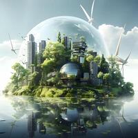 architecture eco sustainable environment concept building with ecology sustainability . photo