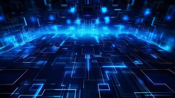technology futuristic Network connection concept with connecting glowing dots and lines circuit background . photo