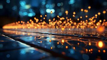 technology futuristic Network connection concept with connecting glowing dots and lines circuit background . photo