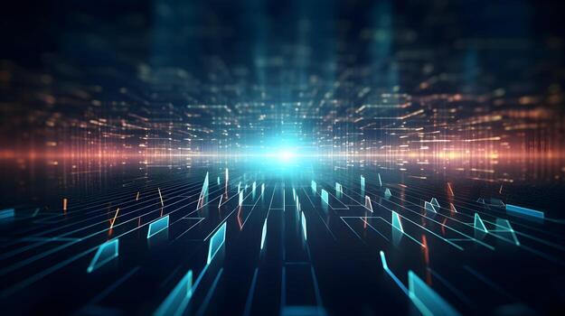 technology futuristic Network connection concept with connecting glowing dots and lines circuit background . photo