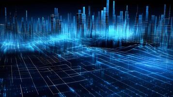 technology futuristic Network connection concept with connecting glowing dots and lines circuit background . photo