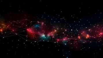 technology futuristic Network connection concept with connecting glowing dots and lines circuit background . photo