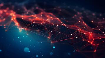 technology futuristic Network connection concept with connecting glowing dots and lines circuit background . photo