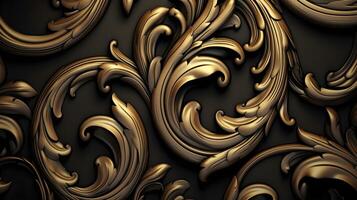 black luxury abstract background with lines and waves golden elegant texture backdrop . photo
