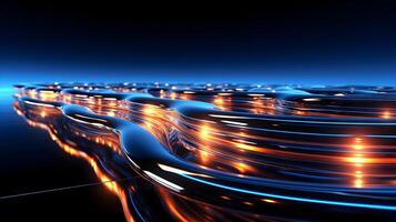 technology futuristic Network connection concept with connecting glowing dots and lines circuit background . photo