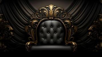 black luxury abstract background with lines and waves golden elegant texture backdrop . photo