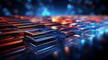 technology futuristic Network connection concept with connecting glowing dots and lines circuit background . photo