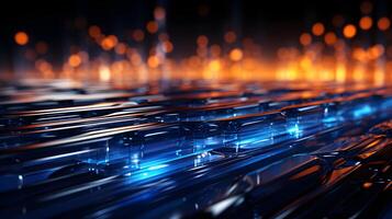 technology futuristic Network connection concept with connecting glowing dots and lines circuit background . photo