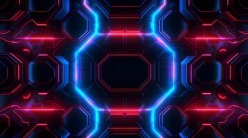 abstract technology background with circuit board and blue lights digital communication line concept graphic, hardware computer tech integrated energy design information internet . photo
