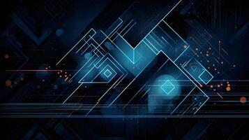 technology futuristic Network connection concept with connecting glowing dots and lines circuit background . photo