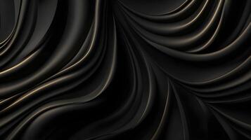 black luxury abstract background with lines and waves golden elegant texture backdrop generative Ai. photo