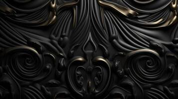 black luxury abstract background with lines and waves golden elegant texture backdrop . photo
