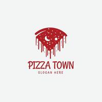 Pizza town logo and icon vector