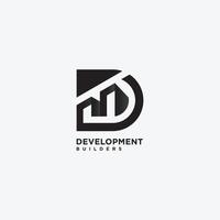 D latter building logo vector