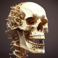 AI Generative realistic 3d illustration Bones photo