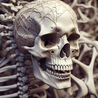 AI Generative realistic 3d illustration Bones photo