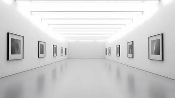 AI Generative minimalist art gallery hosting an exhibition photo