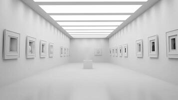 minimalist art gallery hosting an exhibition photo