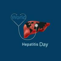 World Hepatitis Day, Creative design for social media. illustration. poster with liver in flat style and vector design.