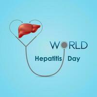 World Hepatitis Day, Creative design for social media. illustration. poster with liver in flat style and vector design.